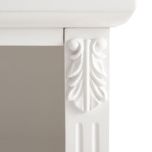 English Elm Open Dresser Nightstand with Charging Station and Open Shelf, 2 Drawers, Solid Wood Legs, Farmhouse Appeal White W1693P216932