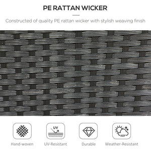 English Elm Outsunny Stackable Pe Rattan Outdoor Dining Chairs Set Of 2 With Cushions For Patios & Decks W2225P174004-GIGA