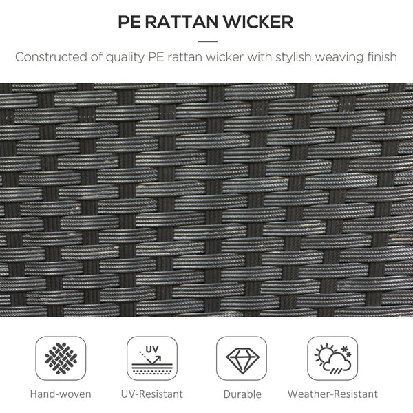 English Elm Outsunny Stackable Pe Rattan Outdoor Dining Chairs Set Of 2 With Cushions For Patios & Decks W2225P174004-GIGA