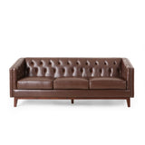 Christopher Knight Home® - Noble House - - Mirod 81'' Pu Sofa,Tufted Back,Solid Wood Legs,Living Room And Study