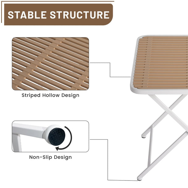 English Elm Summer 5 Piece Outdoor Dining Set Stackable Chairs Uv Resistant Pp and Metal Patio W3450S00113