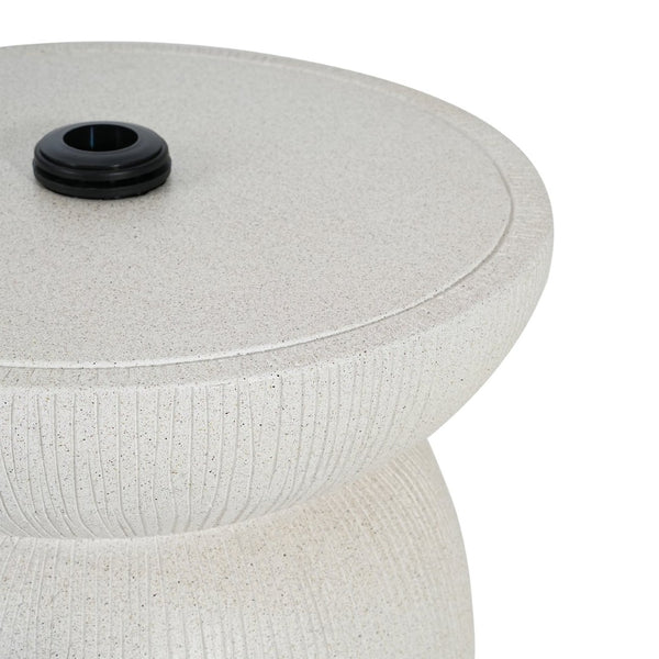 English Elm Odelia Mgo Patio Umbrella Base with Marble Finish Doubles as Outdoor Side Table N775P362772W