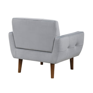 English Elm Gray Accent Chair Velvet Tufted Upholstered Seat with Cushioned Back, Modern Living Room Accent B011P283267