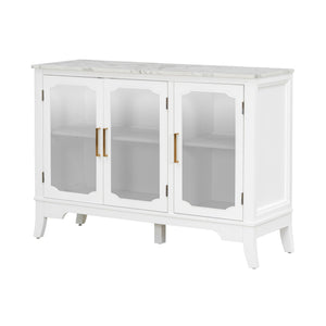English Elm Christopher Knight Home® - Storage Cabinet - Stylish 3-Door White Design For Entryway, Living Room, Or Dining Area Storage Solutions N780P330602K