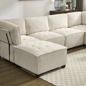 English Elm United We Win 6-Seat U-Shaped Modular Sectional Sofa With Reversible Chaise For Cozy Living Spaces W1568S00160-GIGA