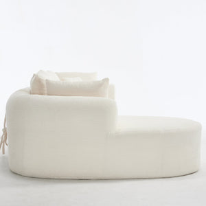 English Elm 109 Cloud Sectional Couch with L-Shape Chaise, Chenille Modular Sofa Bed, Memory Foam Comfort and Easy Setup Ivory W1249S00002