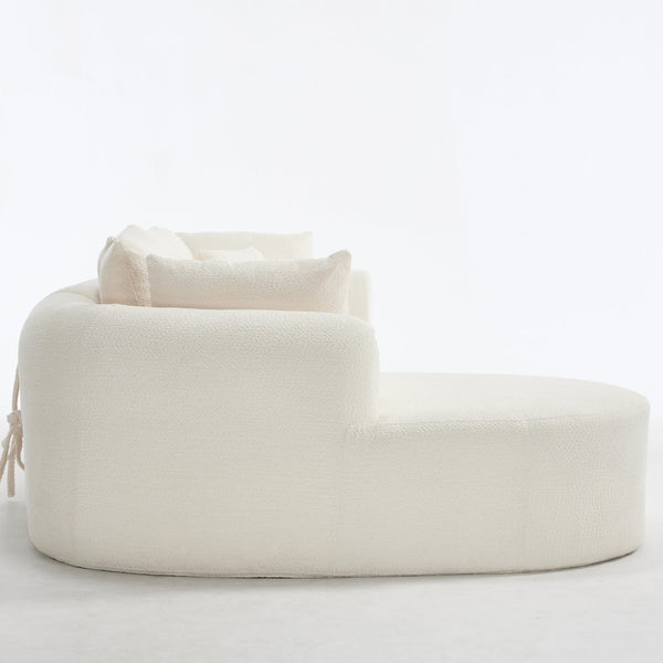 English Elm 109 Cloud Sectional Couch with L-Shape Chaise, Chenille Modular Sofa Bed, Memory Foam Comfort and Easy Setup Ivory W1249S00002