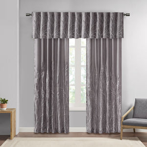 English Elm Curtain Madison Park Andora Faux Silk Embroidered Tree Branch Panel Lined Rod Pocket Back Tabs 50x84 Grey 3 L x 10.04 W x 7.09 H B03598038