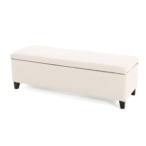 English Elm Christopher Knight Home® - GLOUSTER Storage Ottoman V2 – Tufted Contemporary Bench with Glossy Lid, Ample Hidden Storage, 51.25" L 74850.00BWHI