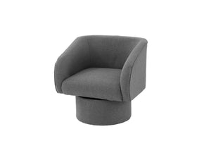English Elm Classic Swivel Accent Chair with Linen-Like Upholstery, Modern Curved Design, Cozy Cushioning for Living Room Gray 31 L x 29 W x 20 H B011P281854