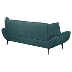 English Elm Logan Plush Teal Blue Flared Arm Sofa with Wingback Accent, Full Foam Cushions for Luxe Comfort B062P358465