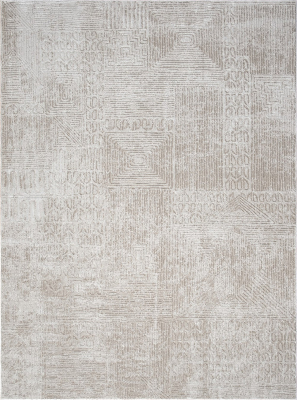 English Elm Elegance Ivory And Beige Area Rug 7'10" X 10'3" - Soft, Durable, Pet-Friendly For Every Home B186P181052