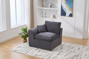 English Elm UNITED Cloud Couch Modular Sectional Sofa with Corduroy Cover, Ergonomic 2-Seater, No Assembly Needed Dark Gray W1568P371127