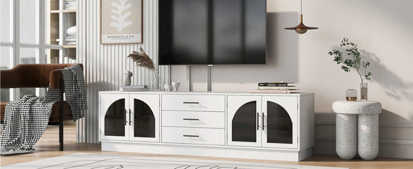 English Elm Vibe 68.9'' Modern Minimalist Tv Stand For 75'' Tvs, Stylish Entertainment Center With Storage Solutions N724P284467K-GIGA