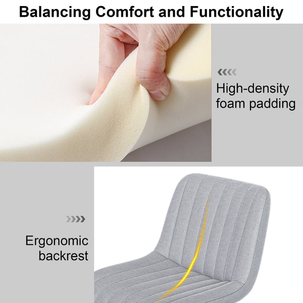 English Elm Swivel Modern Adjustable Bar Stools with 360° Rotation, Ergonomic Backrest, Soft Knit Seats Grey W2699P360245