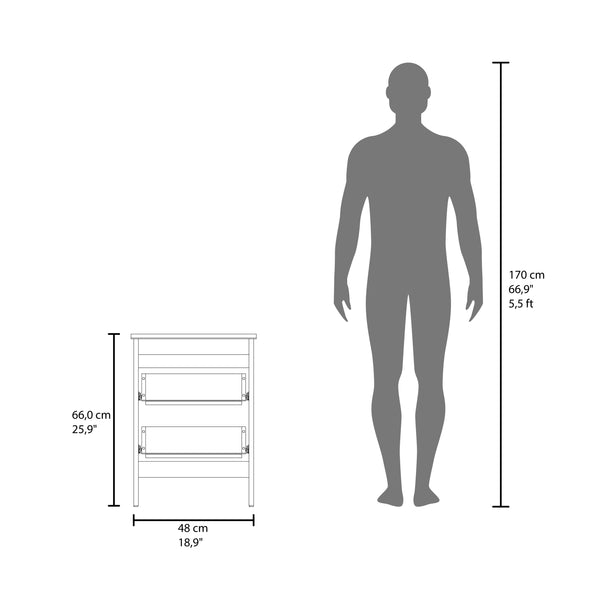 English Elm Nightstand, White 2-Drawer Engineered Wood Nightstand with Smooth-Glide Storage and Modern Silhouette B097P350291