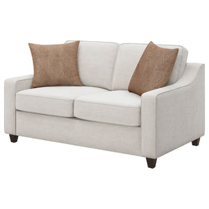 English Elm Mahaffey Chenille Loveseat with Sloped Arms Boxed Cushions and Tapered Wood Legs B062P357783