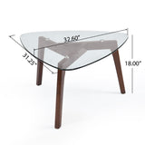 Christopher Knight Home® - Noble House - Wasco Mid-Century Modern Coffee Table with Glass Top, Walnut