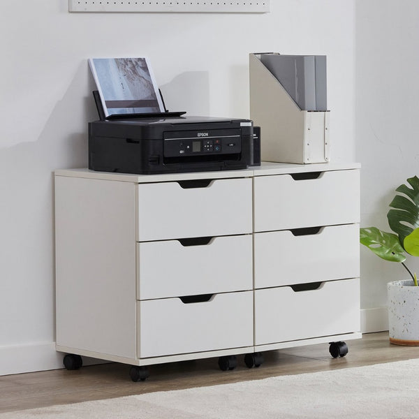 English Elm 3-drawer Rolling Wood File Cabinet on Casters for Home Office Under Desk Storage T3623P493349