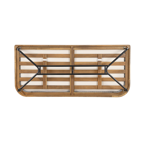 English Elm Christopher Knight Home® - Lucca Hand-Woven Acacia Outdoor Loveseat and Coffee Table Set with Water-Repellent Cushions, Durable Metal Frame Grey,Teak+ Beige N773P248910B