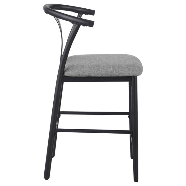 English Elm Tazman Wishbone Inspired Counter Stools Set of Two Grey Fabric Mid-century Dining B062P441114
