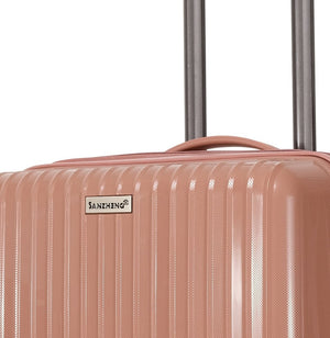 English Elm Luggage 3 Piece Pp Hard Shell Travel Set with Spinner Wheels Expandable Carry On Rose Gold T3292P317021