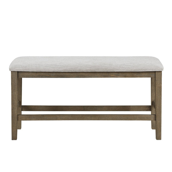 English Elm Stylish 6-Piece Counter Height Dining Set With Bench & Chairs - Light Brown Oak Finish For Comfort! B011P372219-GIGA