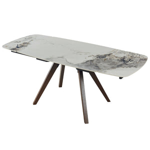 English Elm Retractable Sintered Stone Extendable Dining Table Seats 8 Modern Minimalist Base W5630P456161