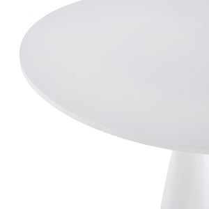 English Elm 31.5inch Tulip Pedestal Round Dining Table White Mdf Mid-century Modern for Small Spaces W3766P410237