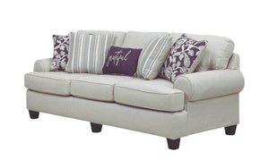 Fusion Awesome Oatmeal Transitional Sofa With Reversible Cushions & Stylish Plaid Pillows For Comfort Khaki Ws,100% Polypropylene 39-00kp Awesome Oatmeal Sofa