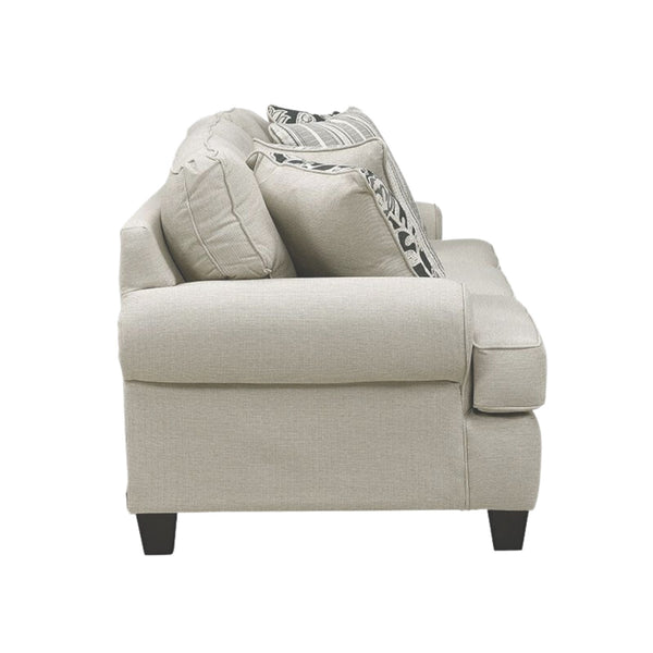 Fusion Awesome Oatmeal Transitional Sofa With Reversible Cushions & Stylish Plaid Pillows For Comfort Khaki Ws,100% Polypropylene 39-00kp Awesome Oatmeal Sofa