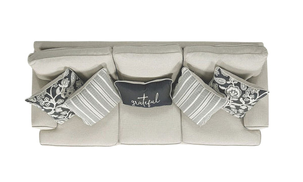 Fusion Awesome Oatmeal Transitional Sofa With Reversible Cushions & Stylish Plaid Pillows For Comfort Khaki Ws,100% Polypropylene 39-00kp Awesome Oatmeal Sofa