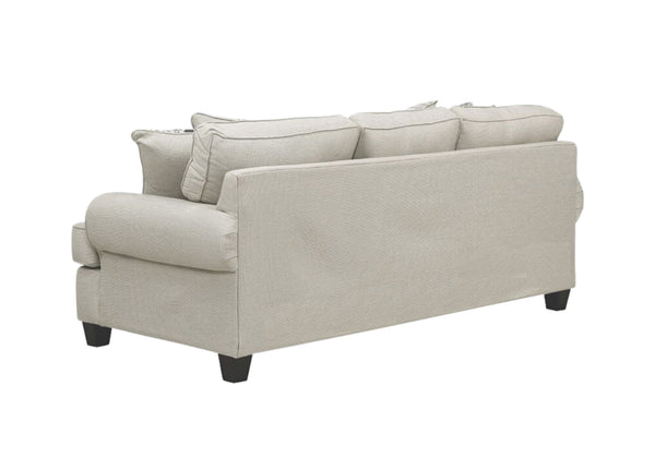 Fusion Awesome Oatmeal Transitional Sofa With Reversible Cushions & Stylish Plaid Pillows For Comfort Khaki Ws,100% Polypropylene 39-00kp Awesome Oatmeal Sofa
