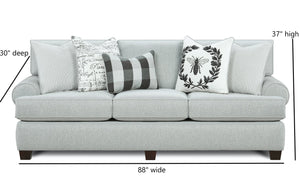 Fusion Dizzy Iron Sofa - Stylish Multi-pillow Design With Dark Coffee Tapered Legs & Reversible Cushions Multi Ws,84% Polypropylene,16% Polyester 39-00kp Dizzy Iron Sofa