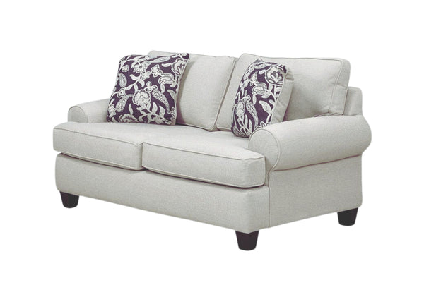 Fusion Awesome Oatmeal Loveseat With Reversible Cushions & Stylish Pillows For A Chic Living Room Upgrade Khaki Ws,100% Polypropylene 39-01 Awesome Oatmeal Loveseat