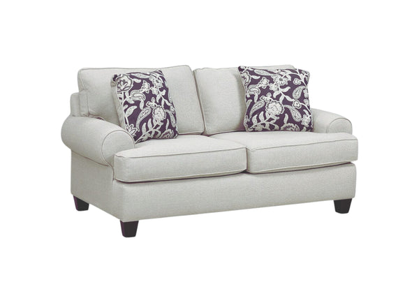 Fusion Awesome Oatmeal Loveseat With Reversible Cushions & Stylish Pillows For A Chic Living Room Upgrade Khaki Ws,100% Polypropylene 39-01 Awesome Oatmeal Loveseat
