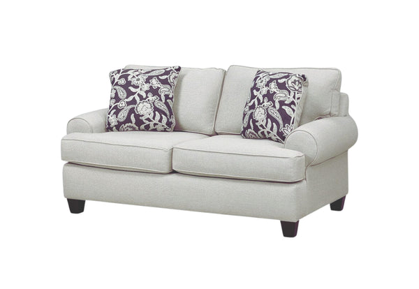 Fusion Awesome Oatmeal Loveseat With Reversible Cushions & Stylish Pillows For A Chic Living Room Upgrade Khaki Ws,100% Polypropylene 39-01 Awesome Oatmeal Loveseat