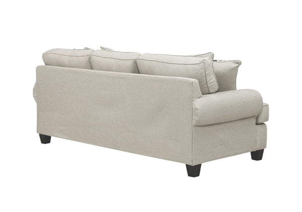 Fusion Awesome Oatmeal Transitional Sofa With Reversible Cushions & Stylish Plaid Pillows For Comfort Khaki Ws,100% Polypropylene 39-00kp Awesome Oatmeal Sofa