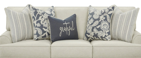 Fusion Awesome Oatmeal Transitional Sofa With Reversible Cushions & Stylish Plaid Pillows For Comfort Khaki Ws,100% Polypropylene 39-00kp Awesome Oatmeal Sofa