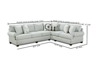 Fusion Dizzy Iron Transitional 2-piece Sectional Sofa With 7 Pillows And Reversible Cushions For Comfort Multi Ws,84% Polypropylene,16% Polyester 39-31l, 33r Dizzy Iron Sectional