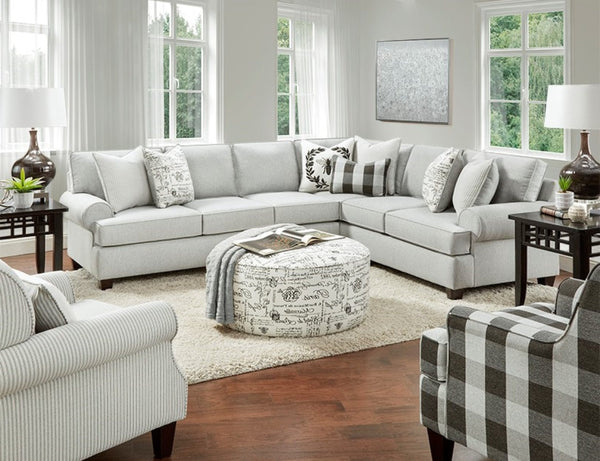 Fusion Dizzy Iron Transitional 2-piece Sectional Sofa With 7 Pillows And Reversible Cushions For Comfort Multi Ws,84% Polypropylene,16% Polyester 39-31l, 33r Dizzy Iron Sectional