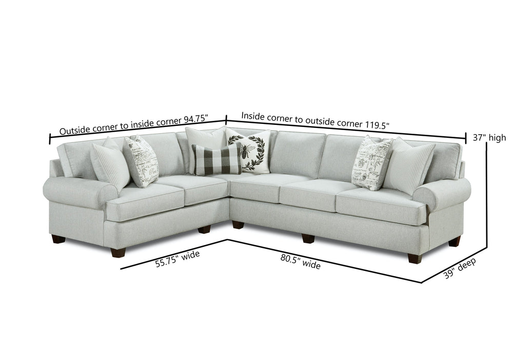 Fusion Dizzy Iron Transitional 2-piece Sectional Sofa With 7 Pillows And Reversible Cushions For Comfort Multi Ws,84% Polypropylene,16% Polyester 39-31r, 33l Dizzy Iron Sectional