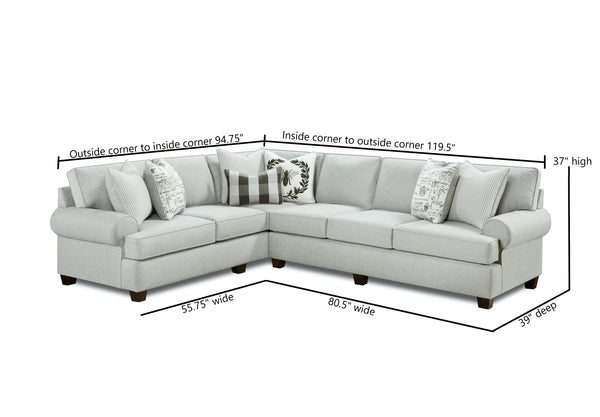 Fusion Dizzy Iron Transitional 2-piece Sectional Sofa With 7 Pillows And Reversible Cushions For Comfort Multi Ws,84% Polypropylene,16% Polyester 39-31r, 33l Dizzy Iron Sectional