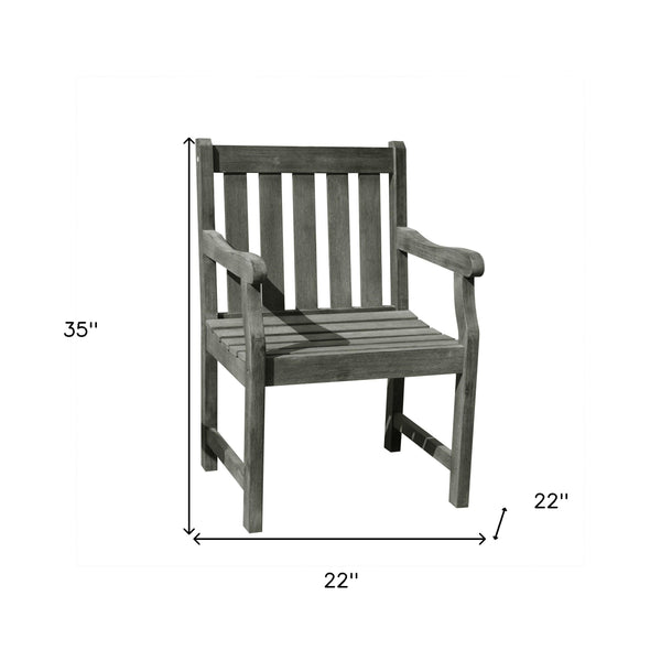 Homeroots Distressed Garden Armchair  Wood 390000
