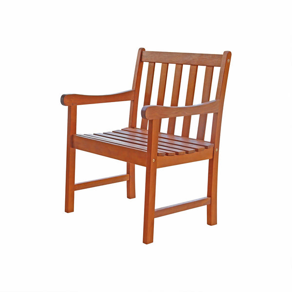 Homeroots Brown Patio Armchair  Wood 390003