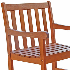 Homeroots Brown Patio Armchair  Wood 390003