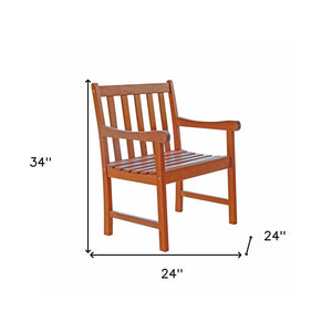 Homeroots Brown Patio Armchair  Wood 390003