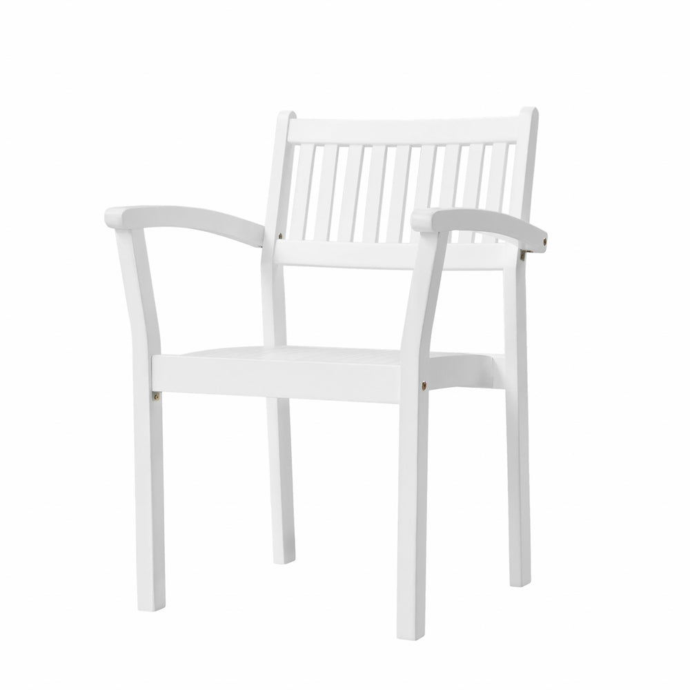 Homeroots Set Of Two White Stacking Armchairs  Wood 390006