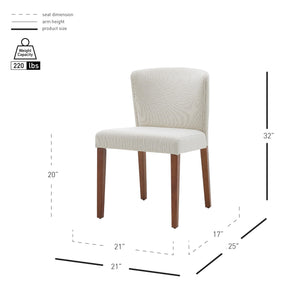 New Pacific Direct Albie Fabric Dining Side Chair Set Of 2 - Chic Low-back Design In Stylish Faux Leather & Fabric Options Cardiff Cream 100% Polyester 3900076-276-npd