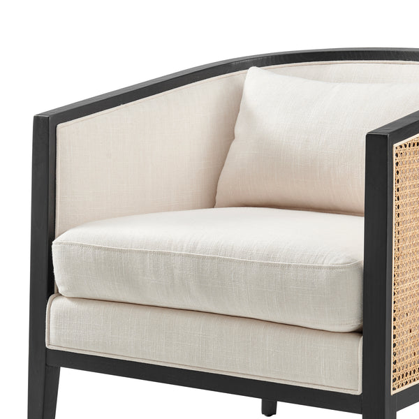 New Pacific Direct Tillman Accent Arm Chair w/ Rattan Shortbread/Natural 28 x 30 x 29.5